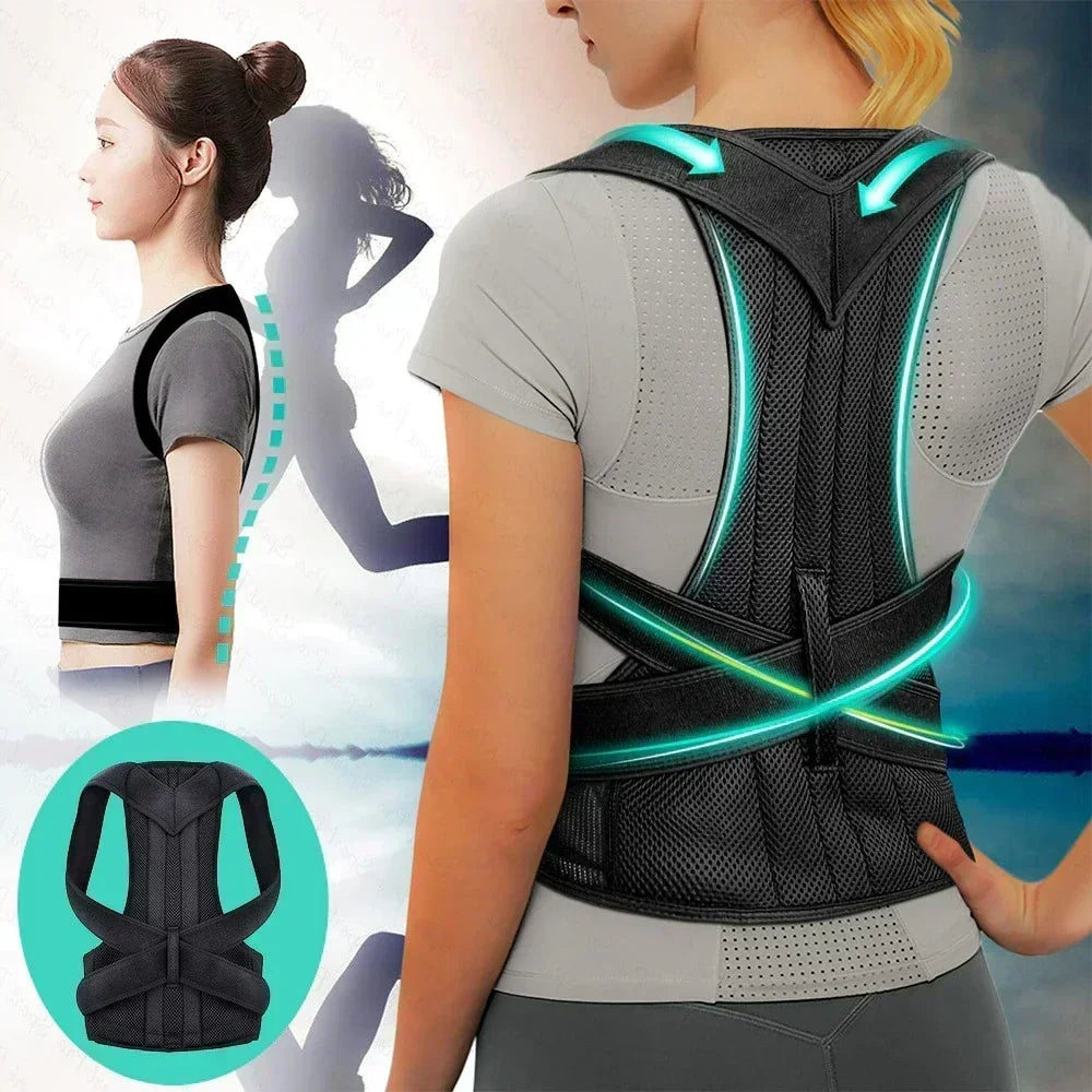 Belt Lumbar Column Posture Corrector Vest Adjustable Back Support Strap Shoulder Spine Brace Neck Stretcher Trainer